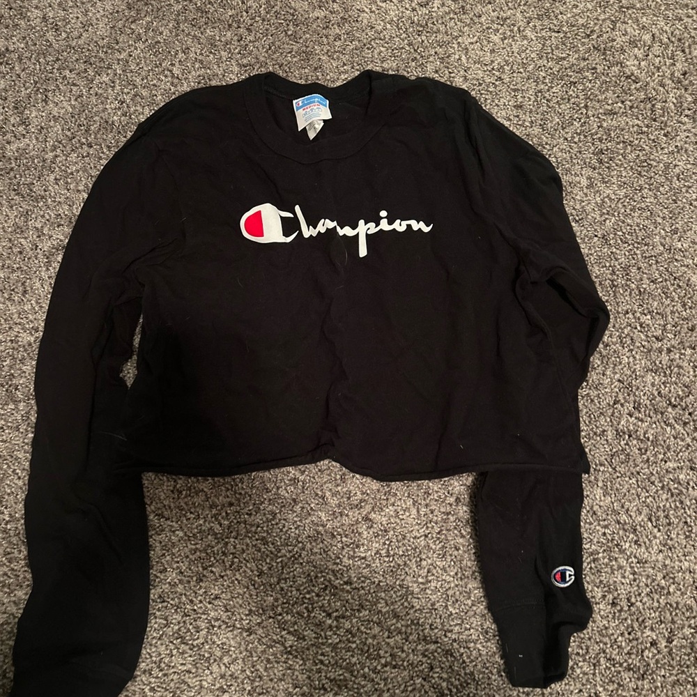Champion Black Long Sleeve Crop Top